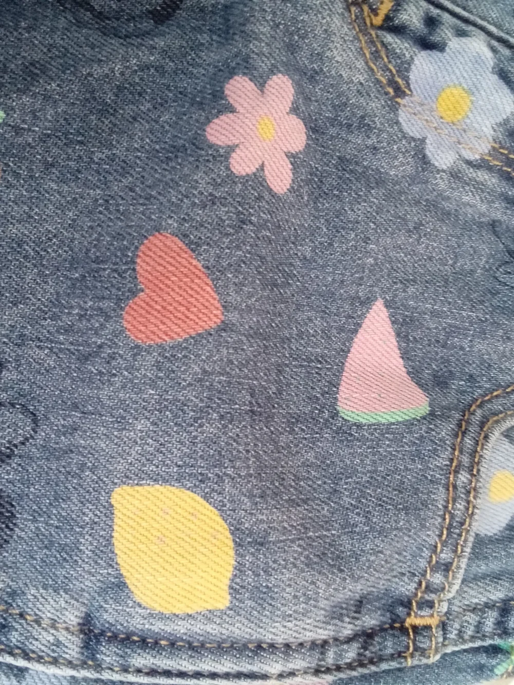 Baby Gap Girls Fruit Floral Denim Shorts Frayed Hem NWT